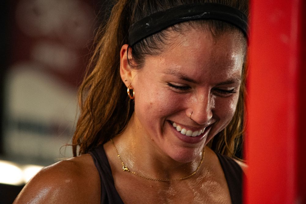 A smiling Ganbatte athlete between rounds